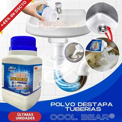 Polvo Destapa Tuberías COOL BEAR® || Adiós a los atascos en segundos