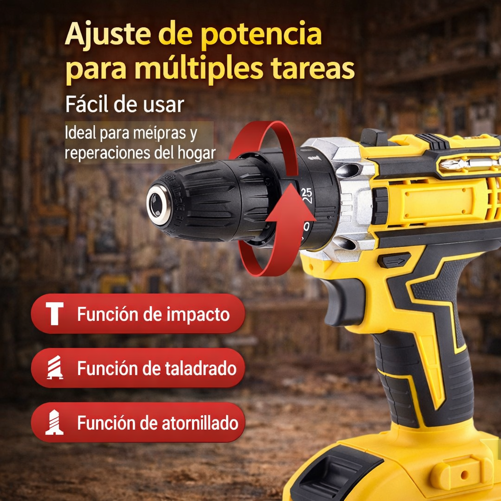TALADRO CON BATERIAS RECARGABLES