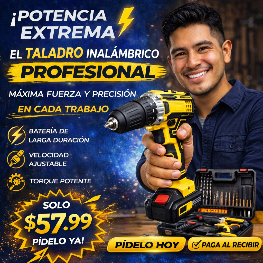 TALADRO CON BATERIAS RECARGABLES