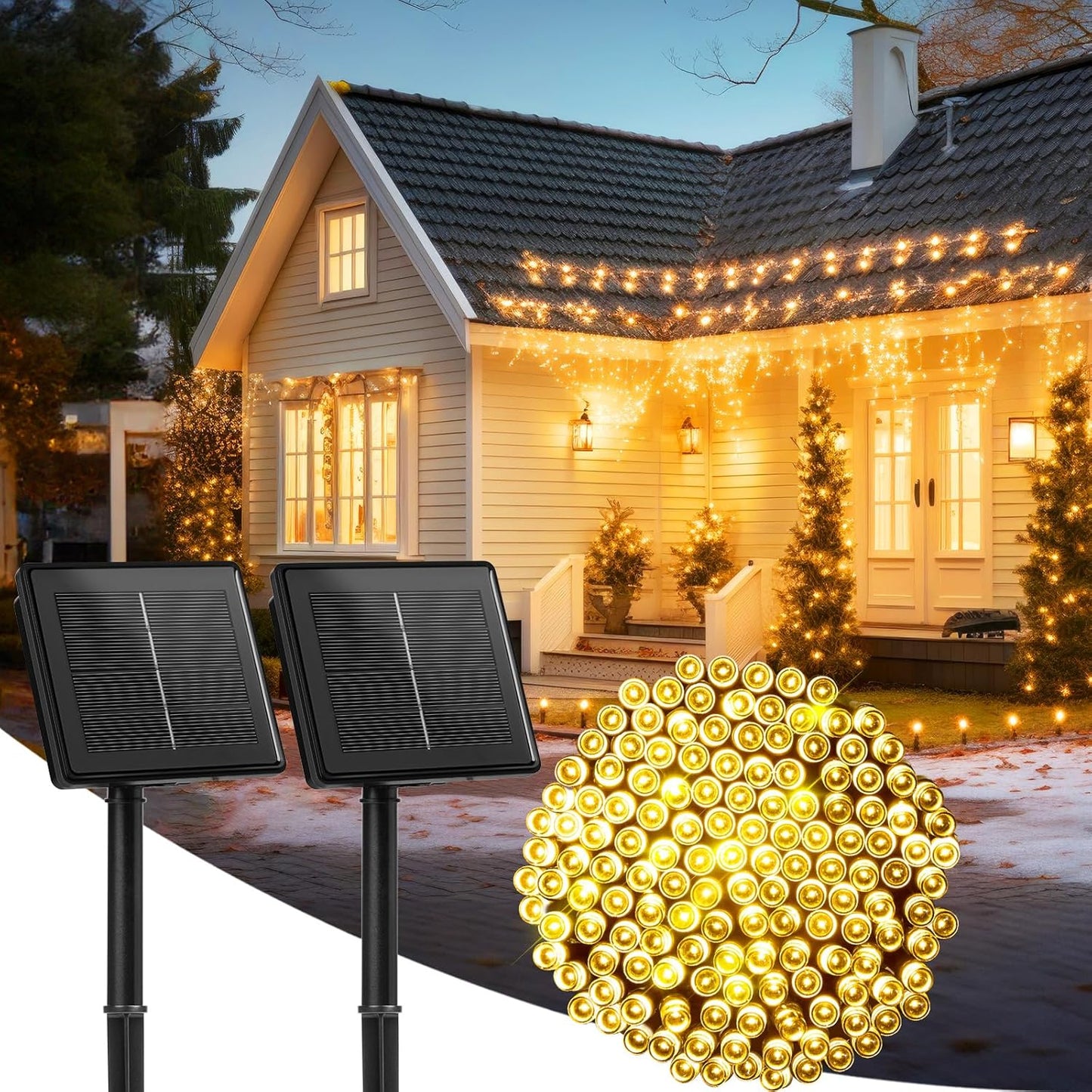 LUCES SOLARES DORADAS (17M) || LLEVA 2 LUCES + REGALO X $32.99